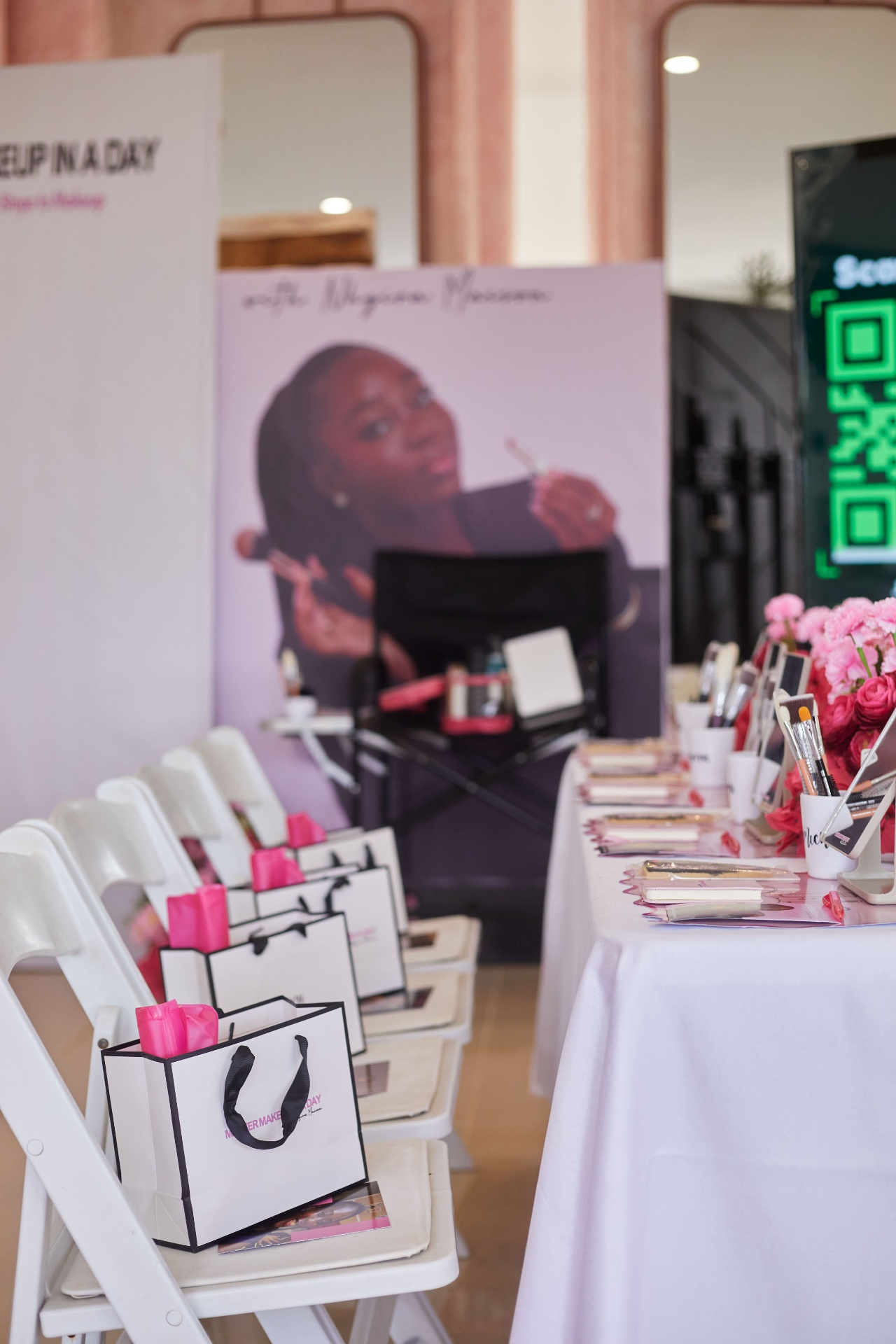 Edition 1 tablescape with personalised gift bags lining the chairs